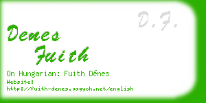 denes fuith business card